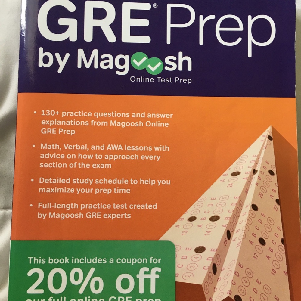 GRE Prep book by Magoosh
